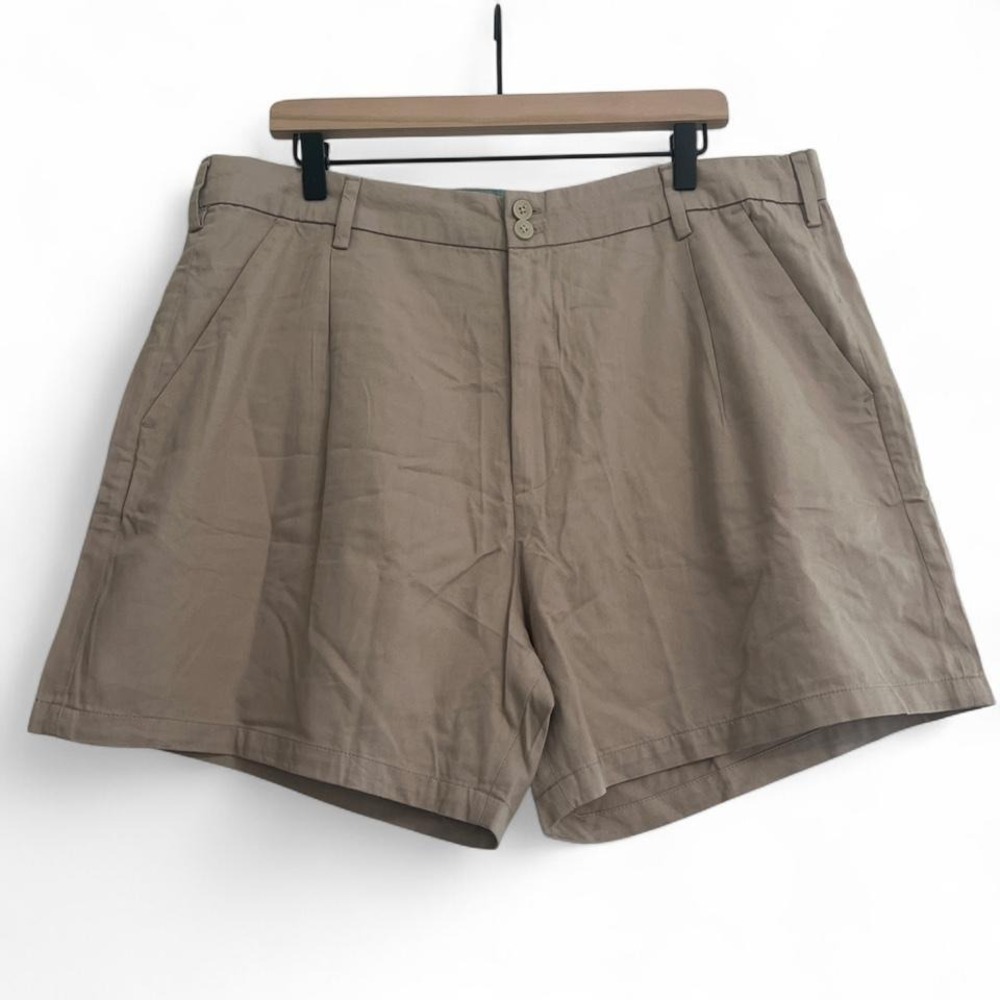 Jach's Girlfriend NY Tan Pleated Shorts Women's Size 14 NWT High Waist Preppy